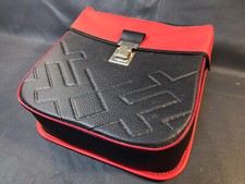 Ancienne sacoche de vélo vintage en simili cuir neuve années 1950 randonneuse