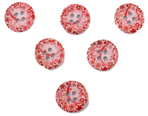 Lot boutons bois rond - 6,
