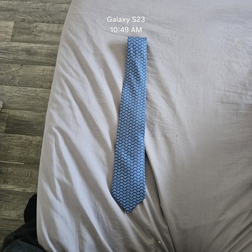 Cravate hermès soie bleue - cravate,