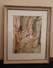 Tableau Signé Scène  Chasse