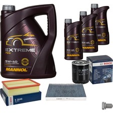 BOSCH Inspection Set 8 L MANNOL Extreme 5W-40 Pour Audi A4 Cabriolet 2.4 3.0