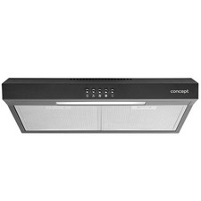 Hotte de cuisine sous meuble 50cm avec éclairage LED noir OPP1250BC