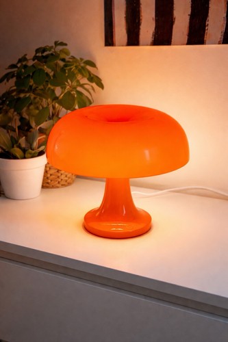 Lampe champignon orange - lampe,