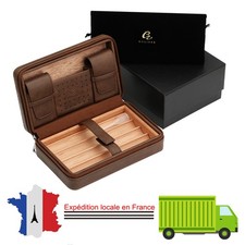 Galiner Etui pour 4 cigare cigares humideur Cave à Cigares Brun cèdre Boîte