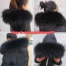 Noir Réel col en fourrure de