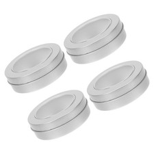  4 Pcs Boite Ronde Avec Couvercle Boîtes Vides Fer Blanc Métalliques Couvercles