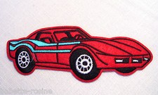 ÉCUSSON APPLIQUE PATCH thermocollant ** 8 x 19 cm ** GRANDE VOITURE SPORT ROUGE 