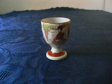 ANTIQUE JAPAN PORCELAIN COQUETIER GOLD CHARACTERS DECOR XX SIGN VINTAGE