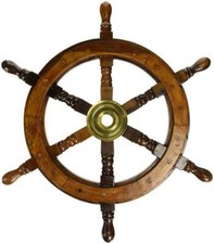 Roue de navire en bois 18" 