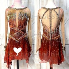 Figure Skating Dress Ice Skating Dress Competition Skating Wear red dyeing