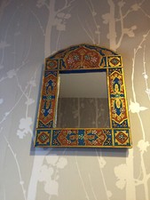 miroir oriental arabesque peint-asie-ancien-populaire-moyen orient-syrien-perse