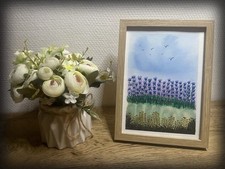 Aquarelle Paysage Champ Fleurs