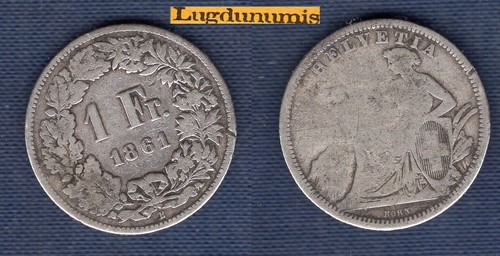 Suisse franc 1861 b tb - suisse,