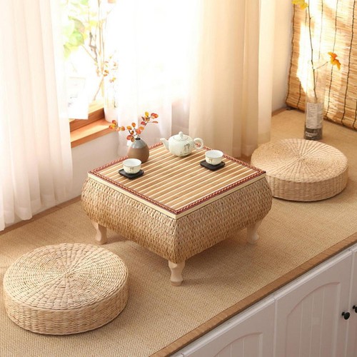 Table basse rotin avec - table,