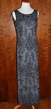 Pissaro Nights Sapphire Sleeveless Sequin Beaded Gatsby Charleston Flapper Gown