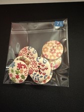 Lot De 7 Gros Boutons En Bois