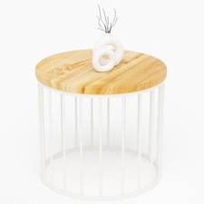 Table basse ronde bois métal