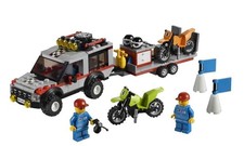 Used Retired LEGO CITY Dirt Bike Transporter 4433, 99.9% complete w/manual
