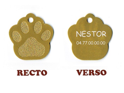 Medaille gravee chien chat - ou,
