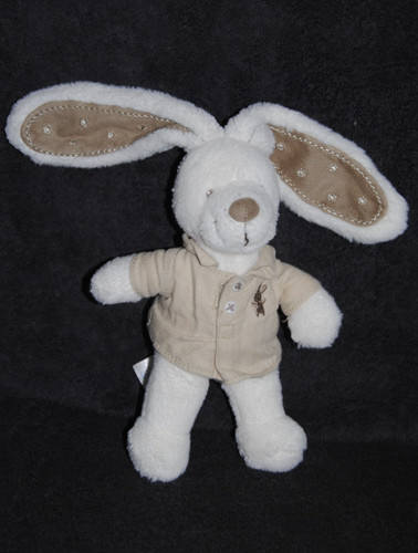 Doudou lapin blanc - lapin, chemise