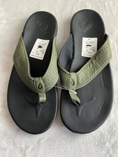 Olukai KEKOA Flip Flap Tongs Men 15 Green Black Vacation Beach Sandals