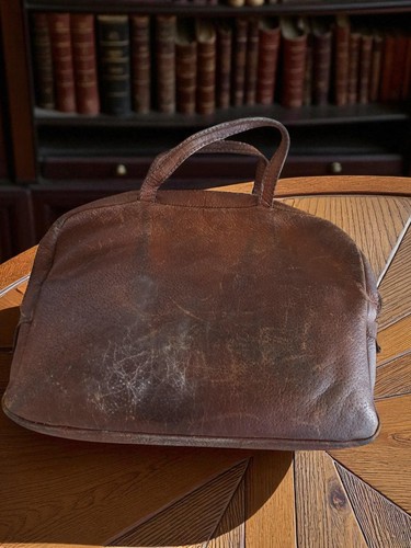 Sacoche cuir vintage ancienne - cuir,