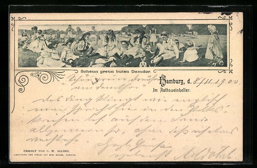 Carte postale hambourg cave - postale,