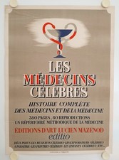 Affiche Publicité Livre 1947 LES MÉDECINS CÉLÈBRES - Editions d'Art Lucien Mazen