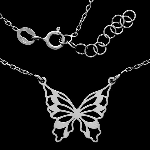 Collier papillon argent - papillon,