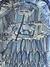 GRETE JALK DANISH MODERN PORCELAIN POTTERY ART PLATE OLD VINTAGE DENMARK 1960s