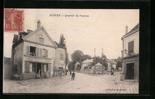 Old postcard Ecouen, Quartier du Ponceau 