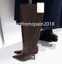 ZARA NEW WOMAN POINTED TOE HEELED BOOTS CHOCOLATE BROWN 35-42 1020/610/116