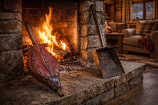 Ancien soufflet de cheminée +