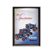 Plaque métal  publicitaire 20x30cm bombée en relief : Tracteur Lanz Bulldog