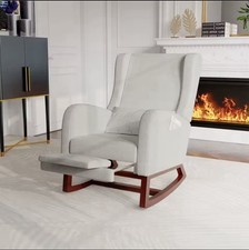 fauteuil à bascule inclinable en velours brossé gris