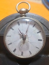 Ancienne montre à gousset En Argent Poinçon le Mouvement Fonctionne Lire DESCRIP