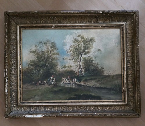 Tableau ancien xix les - xix,