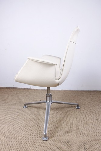 Fauteuil danois cuir blanc - danois,