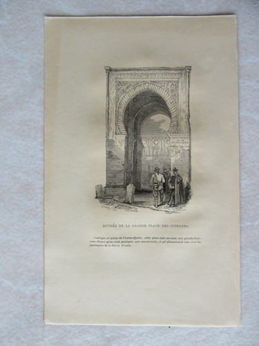 Gravure 1835 grenade espagne - gravure,