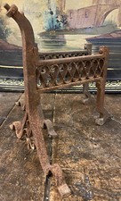 19th Century Gothic Neo-Gothic Antique Napoleon III Fireplace Pair of Chenets