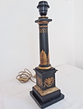 Pied de lampe en bois peint