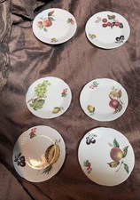 Philippe Deshoulieres Porcelain Limoges France Fruit Canape Plates Set of 6 #2