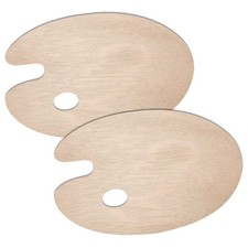 2 Pièces Palettes de Peinture en Bois - Palette dartiste Ovale Palettes Unive...
