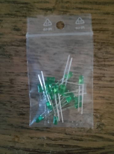 Lot diodes led 3mm vert - 20,