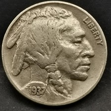 5 CENTS BUFFALO NICKEL 1937