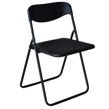 Chaise Pliante Poker Noire H 45 Cm En Fer Et Plastique Gain De Place Repliable