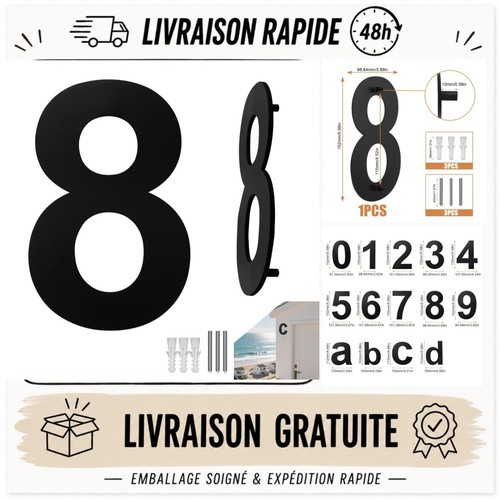 Numéro maison acier - de, 8