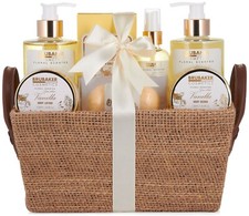 Coffret Cadeau Femme 9 Pcs. Ensemble Vanille Roses Menthe Set de Bain et Corps