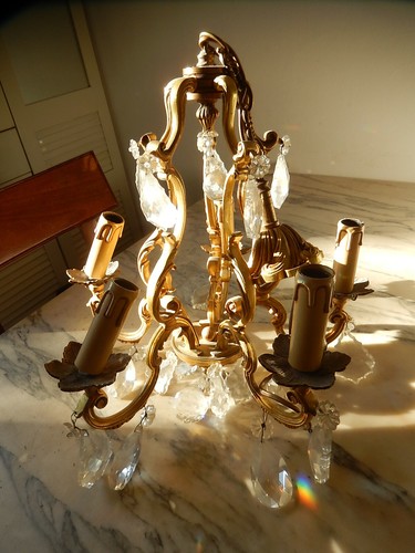 Ancien lustre bronze - bronze, dore