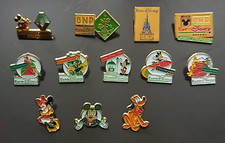 12 Pins Euro Disney Resort Banque BNP, Renault Double Moule Mickey Minnie Pluto